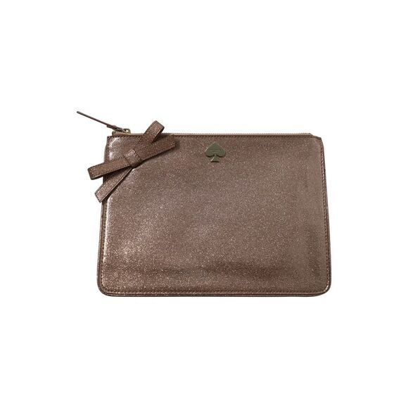 Kate Spade Jitterbug Glitter Pouch in Rose Polyester